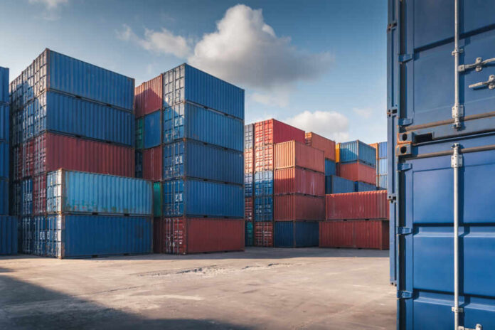 Stack,Of,Containers,Cargo,Ship,Import/export,In,Harbor,Port,,Cargo