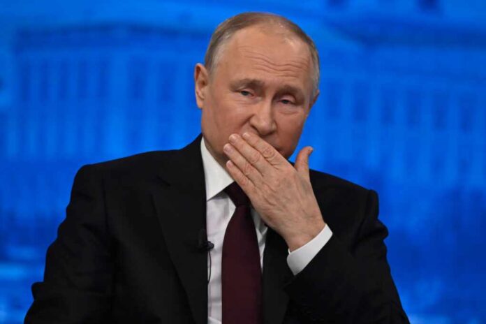 Russian,President,Vladimir,Putin,Speaks,At,His,Annual,Press,Conference.