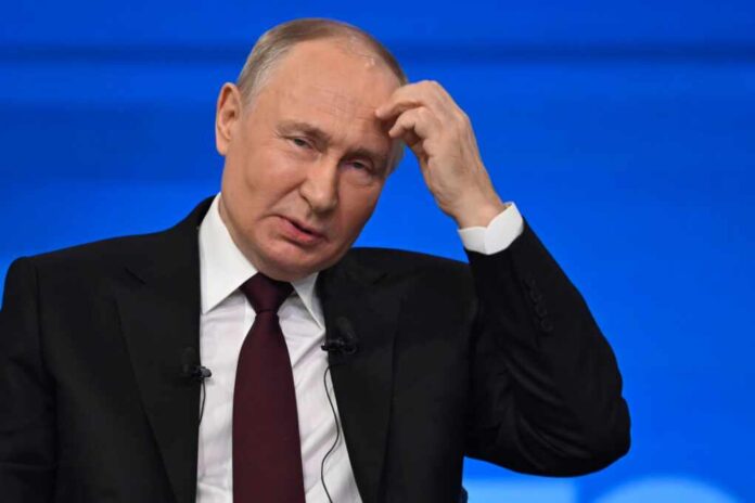 Russian,President,Vladimir,Putin,Speaks,At,His,Annual,Press,Conference.