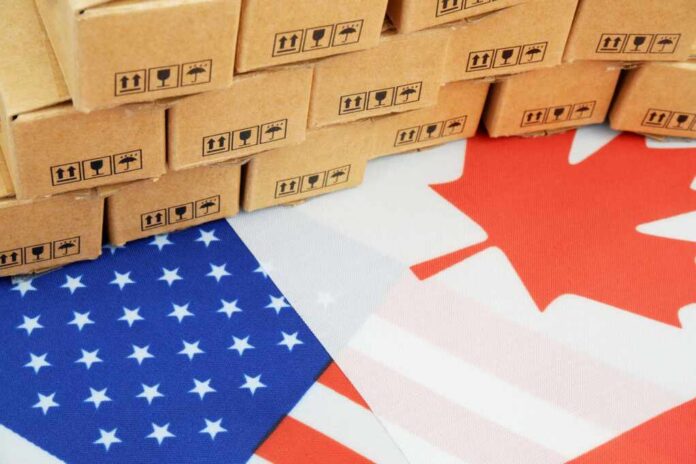 Tariffs,And,Trading,Between,Canada,And,Usa.,Canadian,And,Us