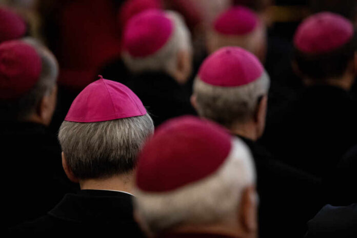 Close,-up,Of,Clerics,In,The,Amaranth,Zucchetto,(form-fitting,Ecclesiastical