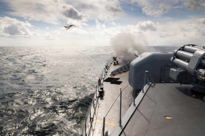 A,Frigate,Of,Navy,Makes,Missile,Launch,During,Fighting,With