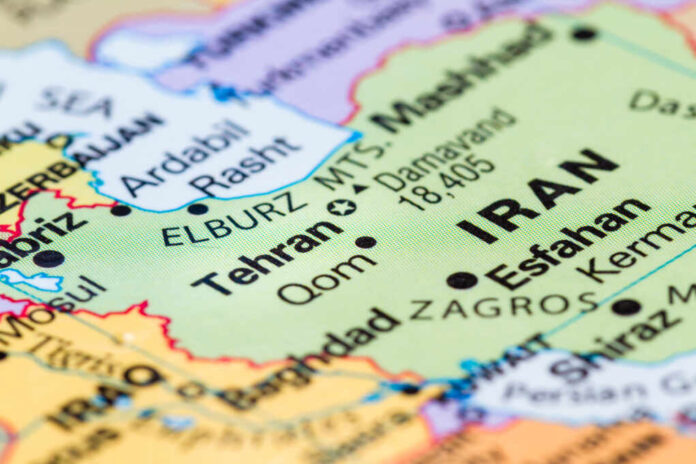 Close,Up,Of,A,World,Map,With,Tehran,Iran,In