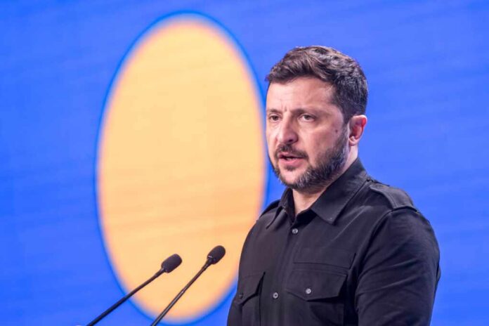 Ukrainian,President,Volodymyr,Zelenskyy,Speaks,At,A,Forum,In,Kyiv,