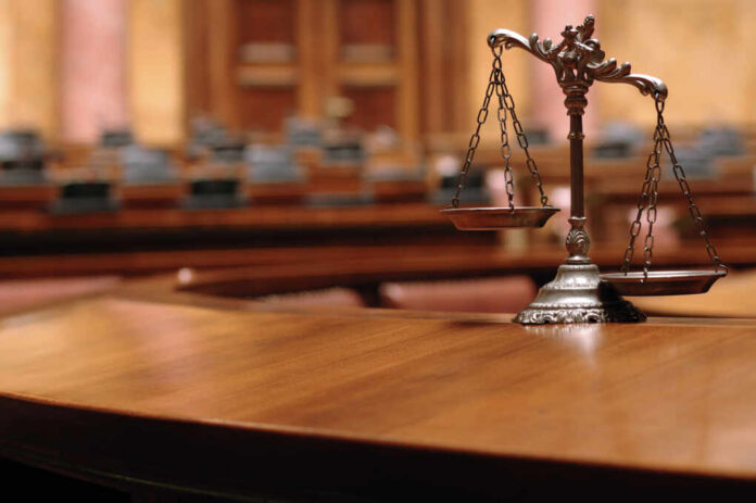 Symbol,Of,Law,And,Justice,In,The,Empty,Courtroom,,Law