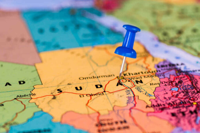 Map,Of,Sudan,With,A,Blue,Pushpin,Stuck