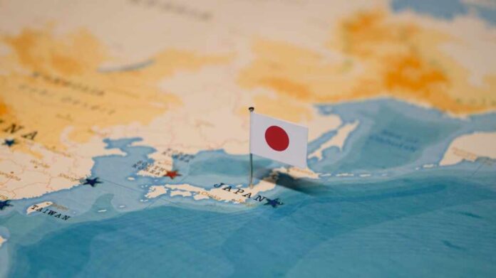The,Map,And,Flag,Of,Japan.