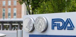 Signage of the U.S. Department of Health and Human Services and FDA
