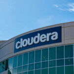 Exterior view of a corporate building with the Cloudera logo