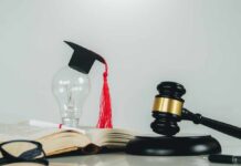 Furious Mom Battles School’s Secret Gender Scheme Light bulb with graduation cap beside open law book and judge’s gavel