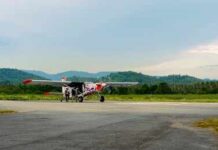 Deadly Skydiving Flight Ends In Disaster Small propeller plane on rural runway with hills in the background