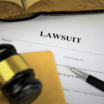 70-Year Ban Shaken — Troops Fight Back A gavel resting on a legal document titled 'LAWSUIT' with a pen and an open book in the background