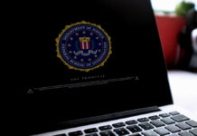 FBI Probes Rattle California Count Close-up of a computer screen displaying the FBI logo and a security warning