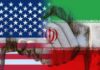 U.S.-Iran Talks Resume In Pakistan Handshake overlaid with United States and Iran flags