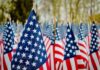 Flag Fight Erupts At Boston City Hall Field of American flags waving in the breeze