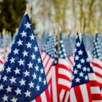 Flag Fight Erupts At Boston City Hall Field of American flags waving in the breeze