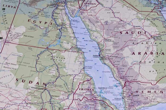Map of the Red Sea and surrounding countries