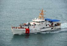 Pacific Ally Opens Door To America U.S. Coast Guard patrol boat cruising at sea