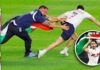 Stadium Chaos Erupts At 9:11 Man waving Palestinian flag tackled on Yankee Stadium field | AJ #shorts