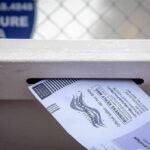 Election Rule Freeze Sparks Impeach Push Mail-in ballot being inserted into a secure drop box slot