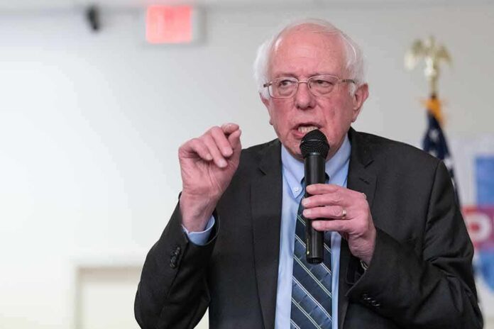 Elderly man speaking into a microphone