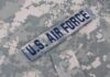 U.S. Air Force name tape on digital camouflage uniform