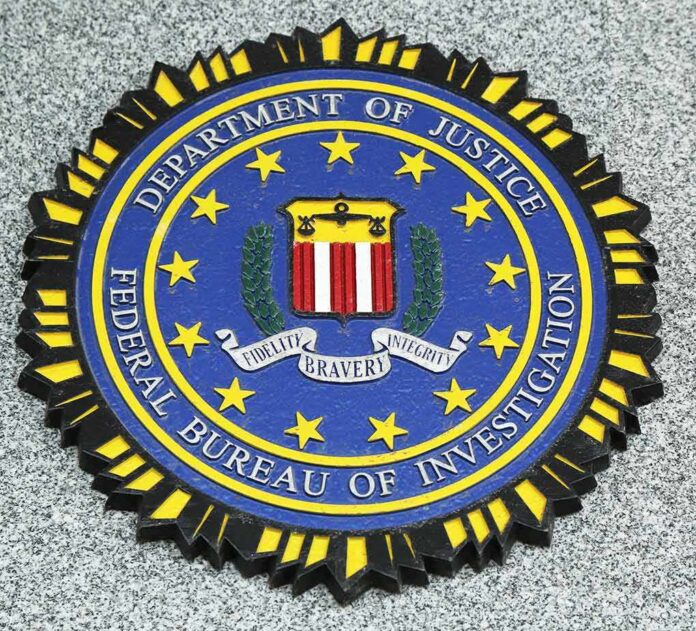 FBI emblem on a stone surface
