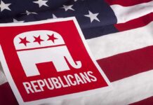 Half-Million Republicans Mapped – Why? Republican elephant logo on an American flag
